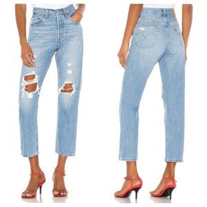 Levi's 501 Cropped Montgomery Patched Jeans NEW